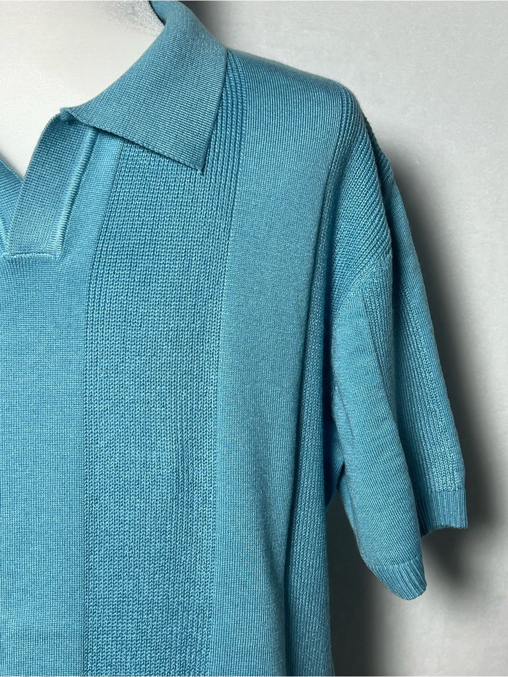 NWOT Blue Short Sleeve Knit Polo - size L - Picture 7 of 13
